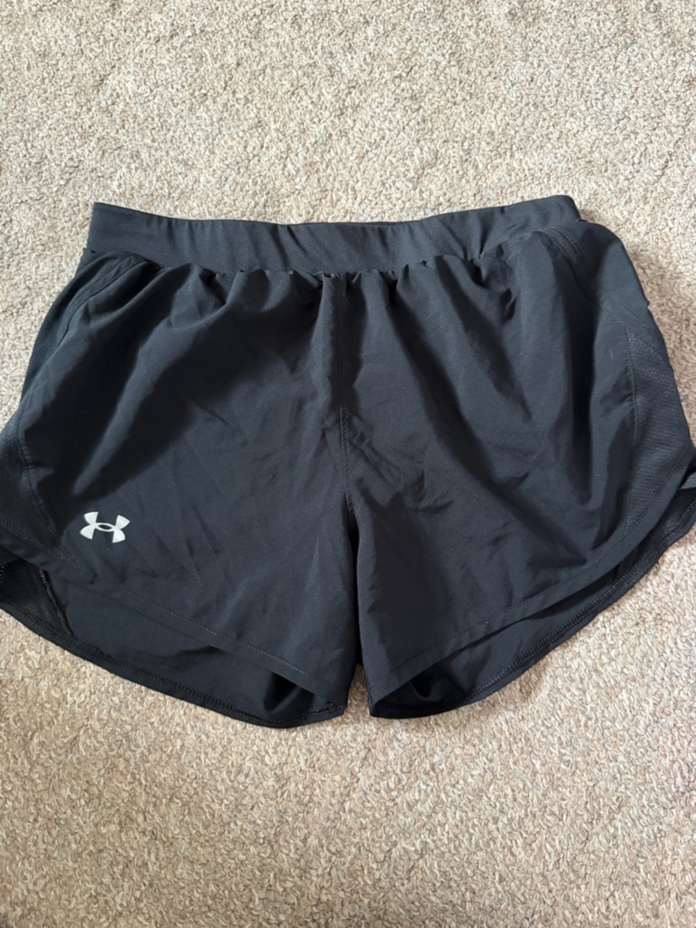 Under Armour Women's Black Athletic Running Shorts with Logo